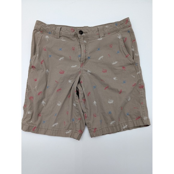 Magellan Outdoors Other - Magellan Outdoors Mens Khaki Fishing Lures Print‎ Shorts Size 30W
